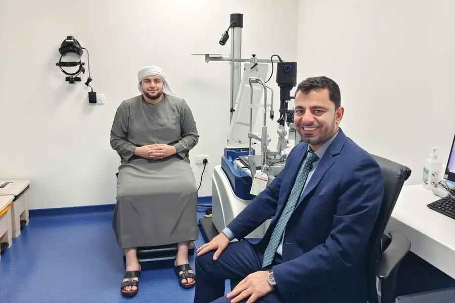Doctor speaking with patient during eye health consultation